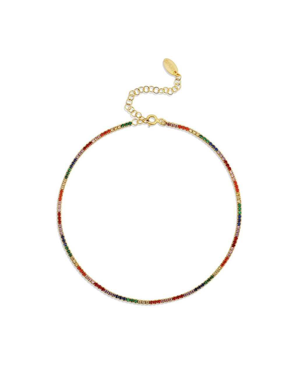 SHYMI Metallic Thin Tennis Necklace