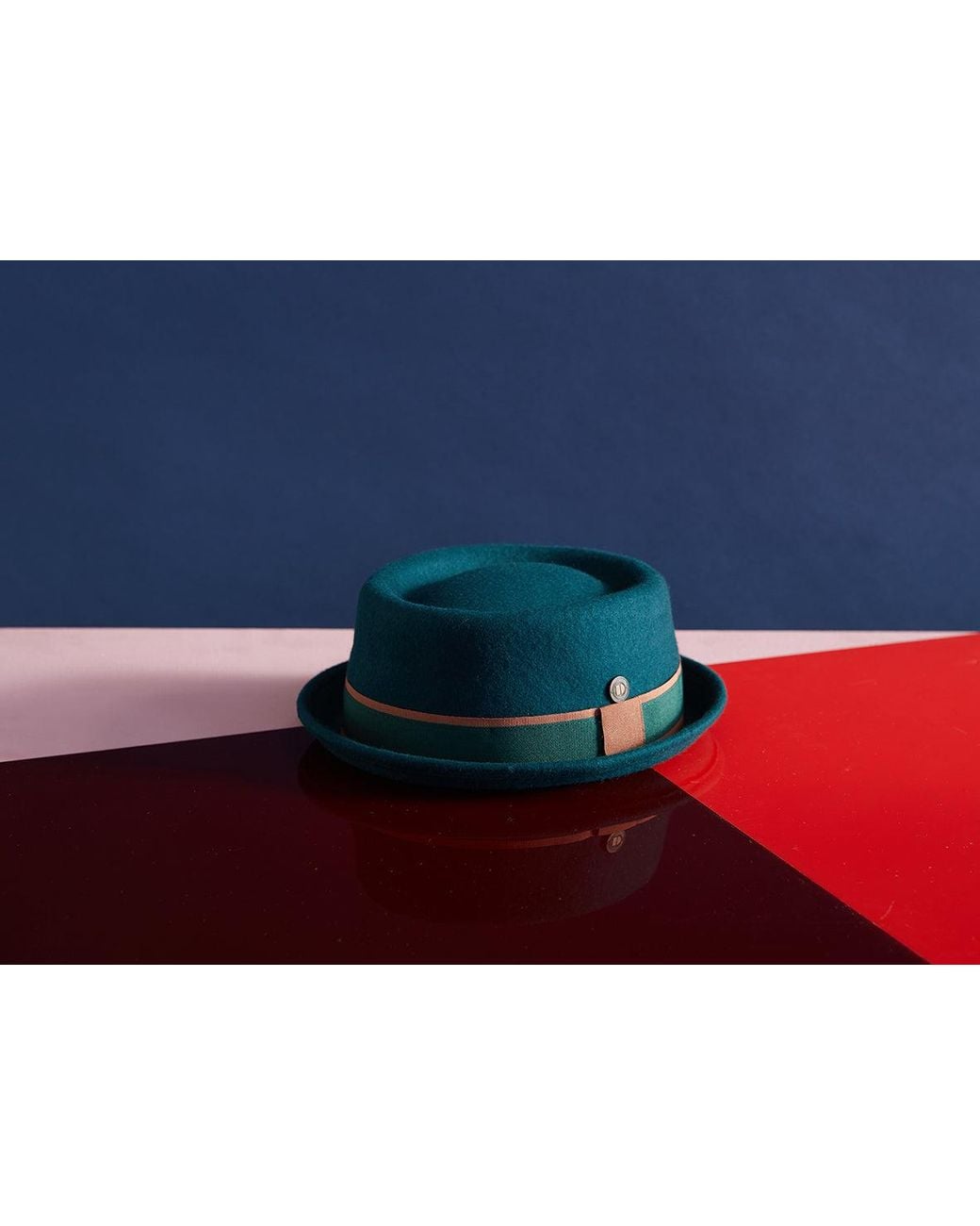 Dasmarca Hats Green Leo Hemlock Felt Skimpy Brim Short Brim Rude Boy Mod Style Porkpie Hat for men
