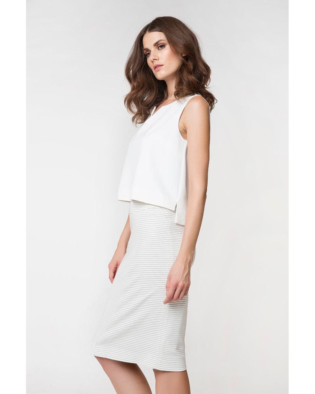 Conquista White Neutrals Sleeveless Top