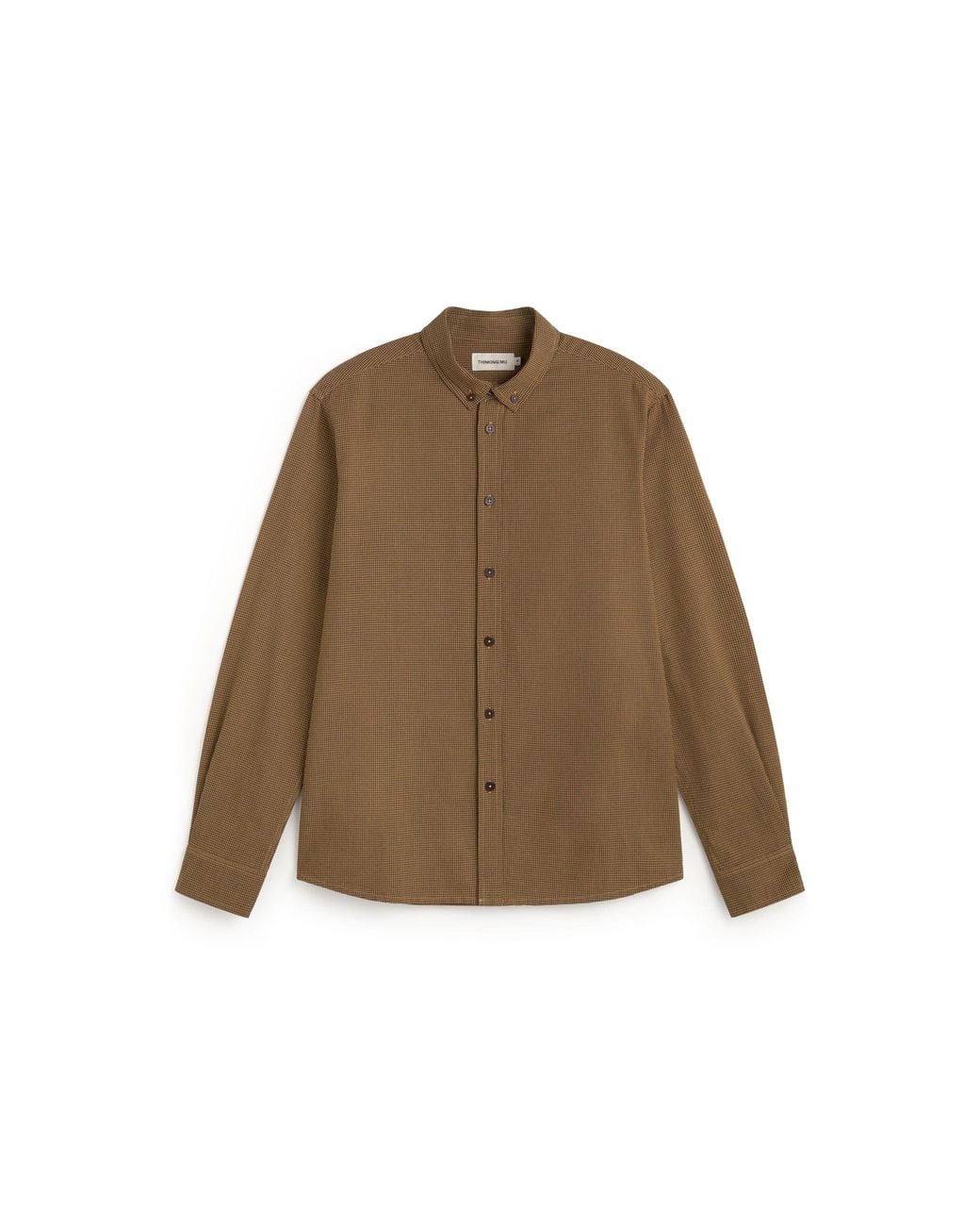Thinking Mu Brown Ant Camel Checkered Shirt for men