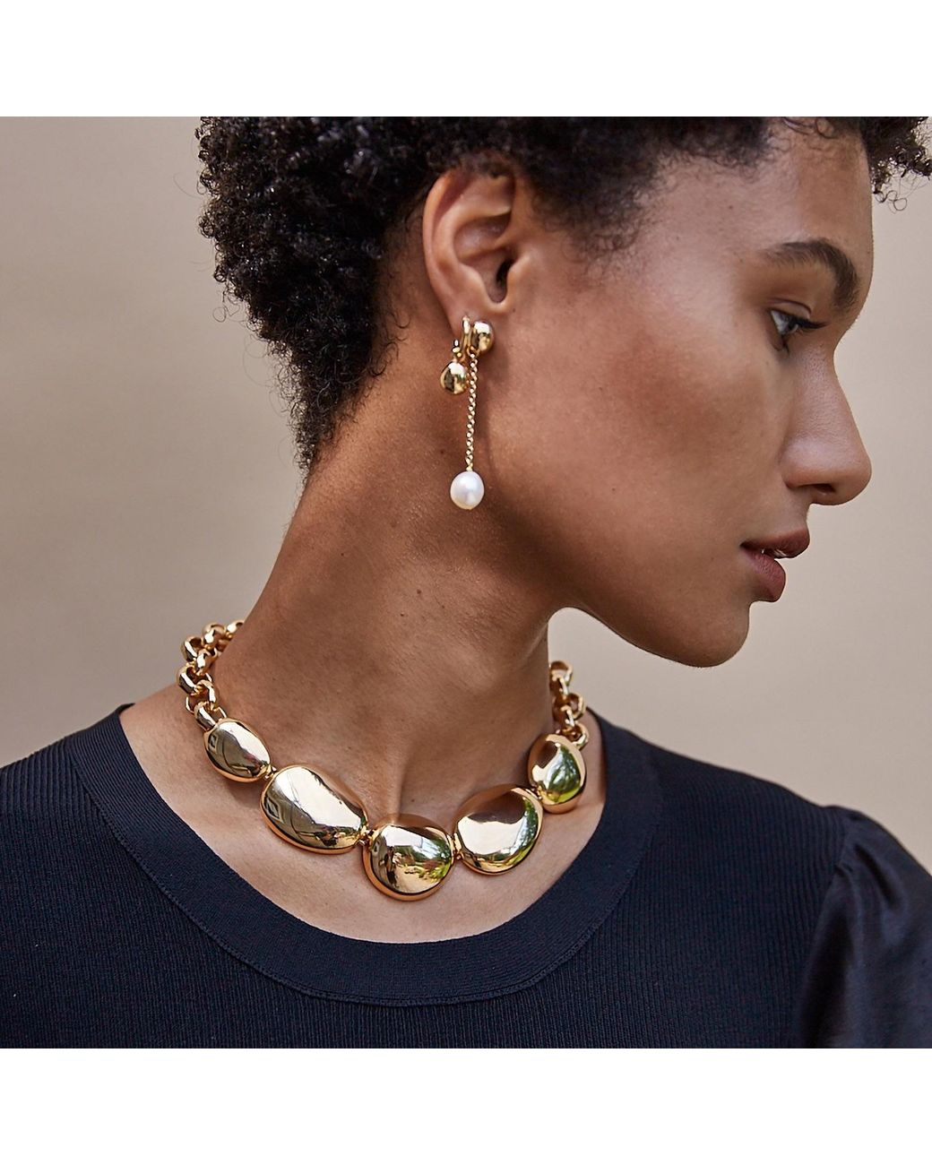 Biko Jewellery Metallic Paloma Pearl Drops