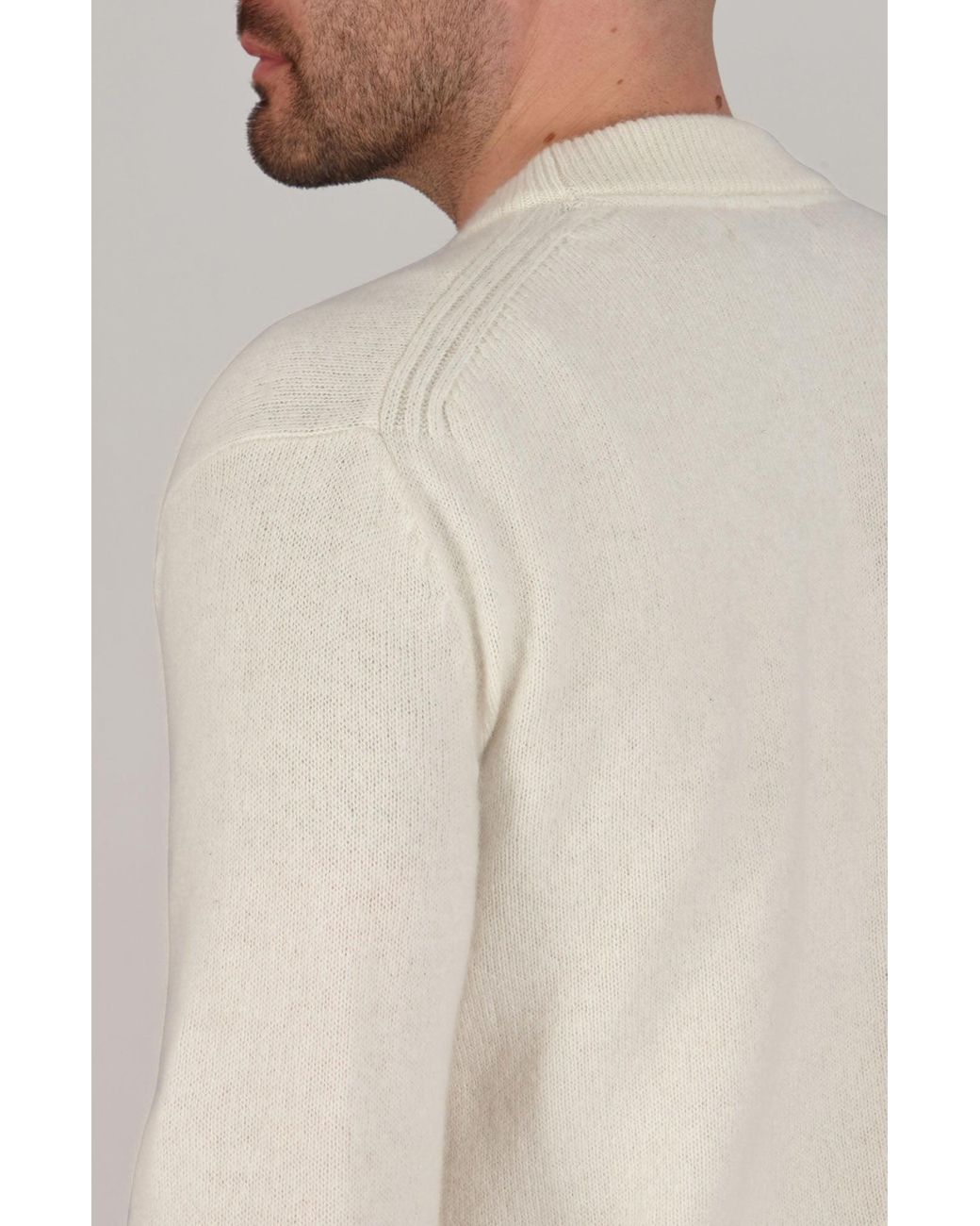 Paul James Knitwear White Lambswool Alfie Cardigan for men