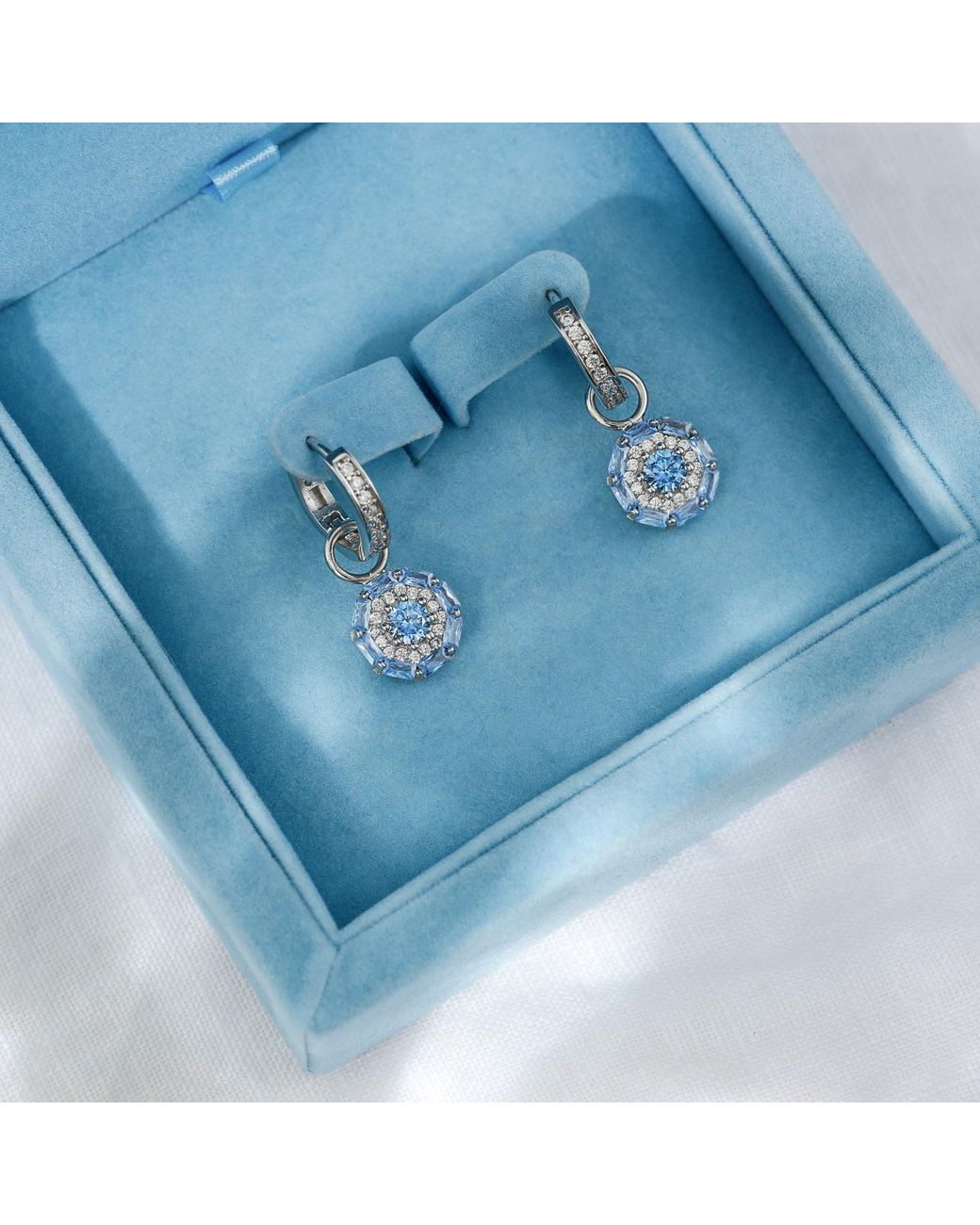 Ballinger Jewellery Blue Something Aquamarine March Birthstone Drop Bridal Earrings