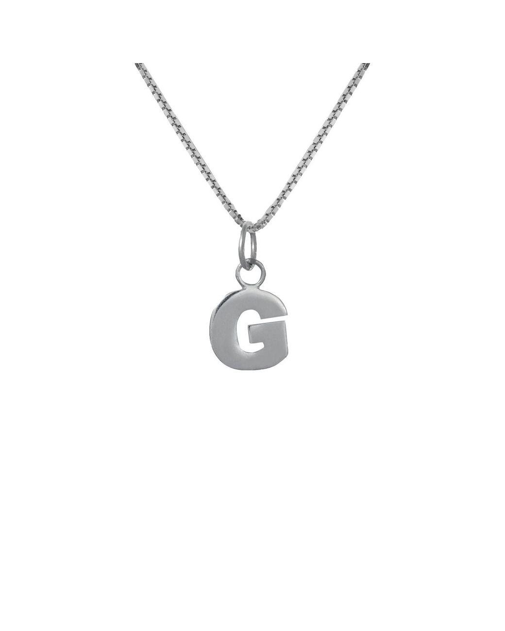 Edge Only Metallic Letter Pendant "G" Initial Necklace Sterling for men