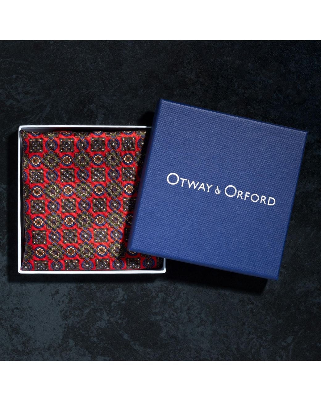 Otway & Orford Purple 'Millefiori' Silk Pocket Square for men