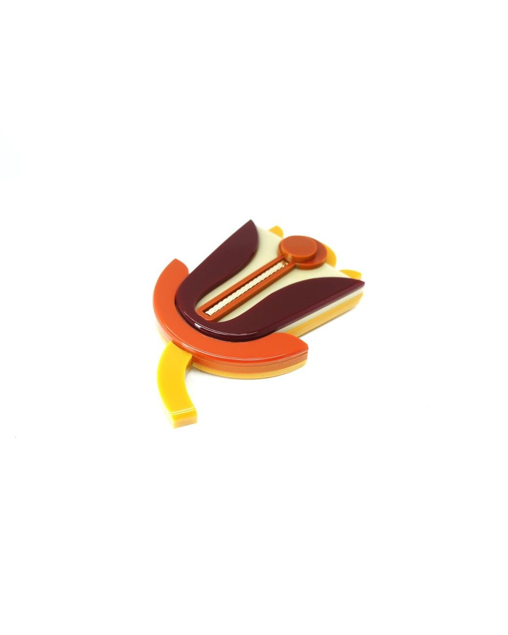 Gissa Bicalho Metallic Handmade Acrylic Brooch Iolanda