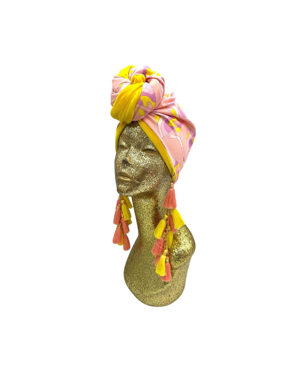 Julia Clancey Yellow Limon Martini Sunshine Chacha Reversible Turban