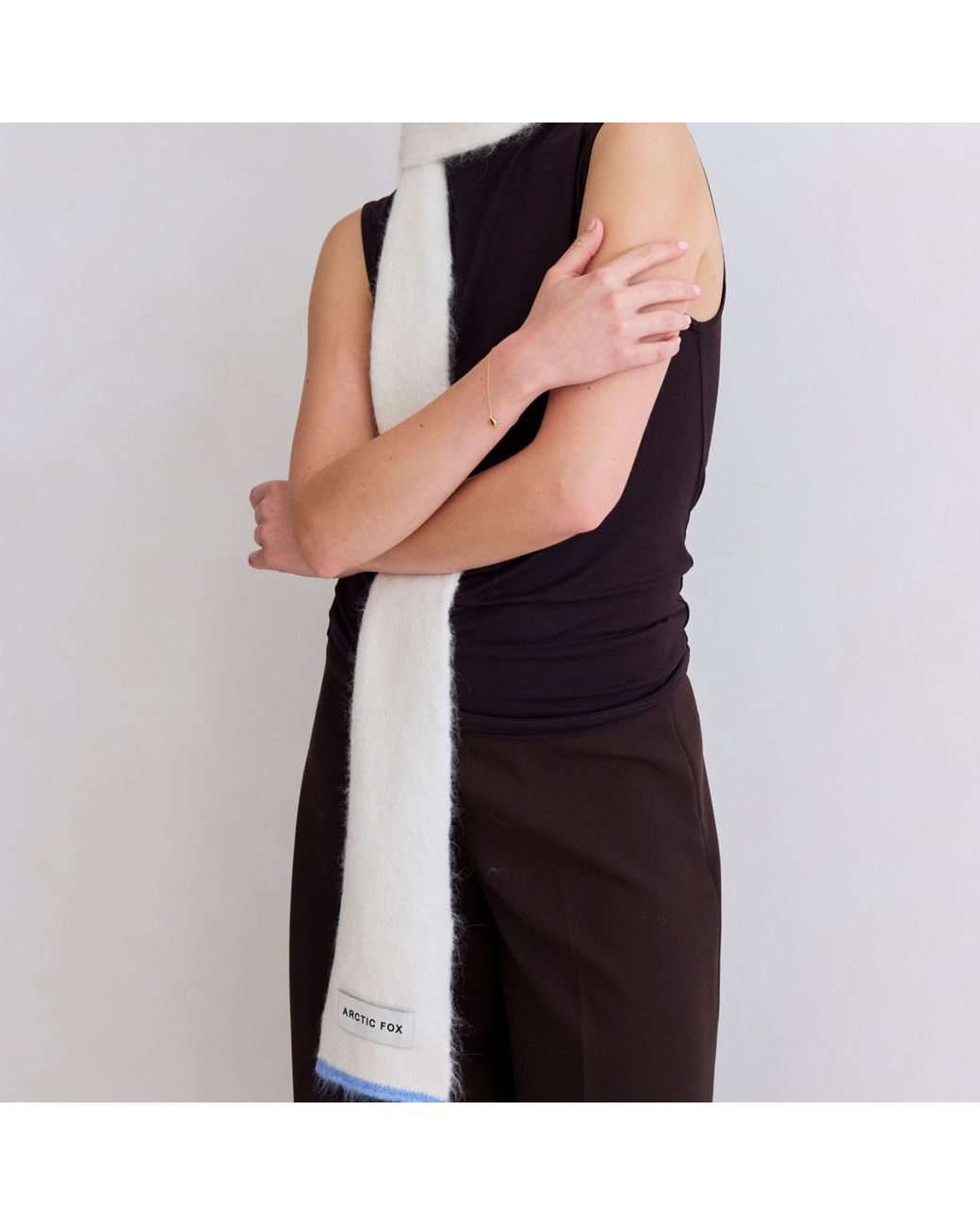 Arctic Fox & Co. White The Alpaca Skinny Scarf