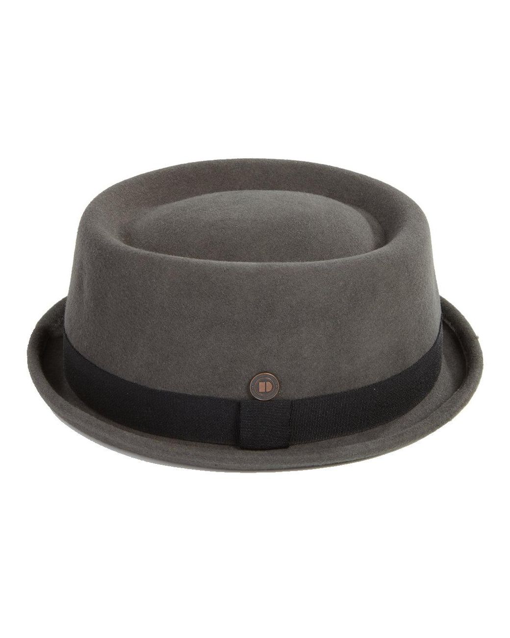 Dasmarca Hats Gray Jack Felt Skimpy Brim Short Brim Rude Boy Mod Style Porkpie Hat for men