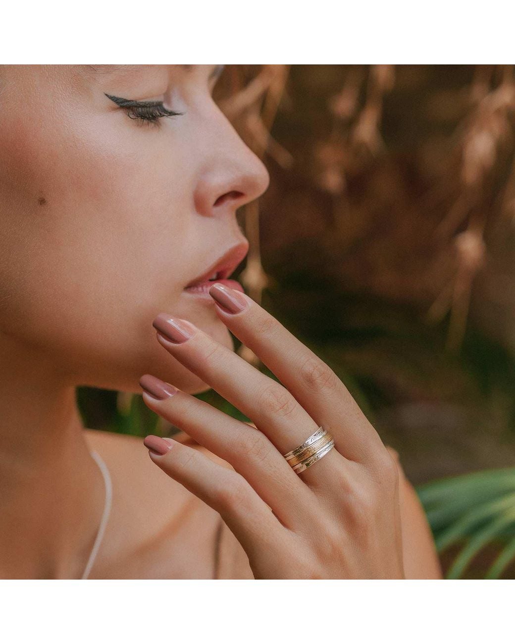 Charlotte's Web Jewellery Metallic Karma Bloom Mixed Metal Spinning Ring