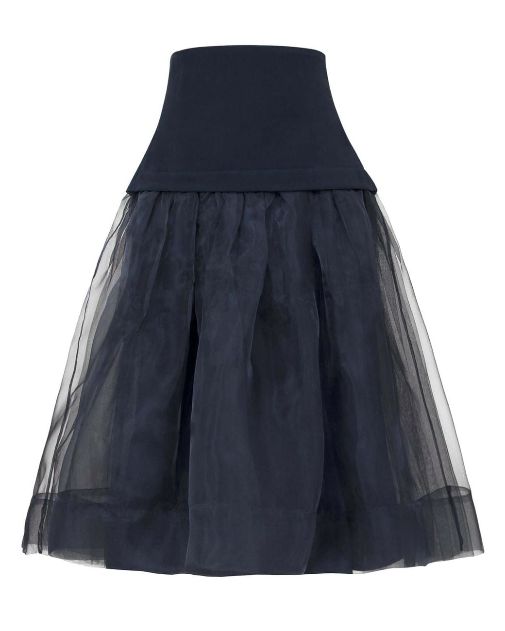 Tia Dorraine Blue Swan Organza A-Line Midi Skirt
