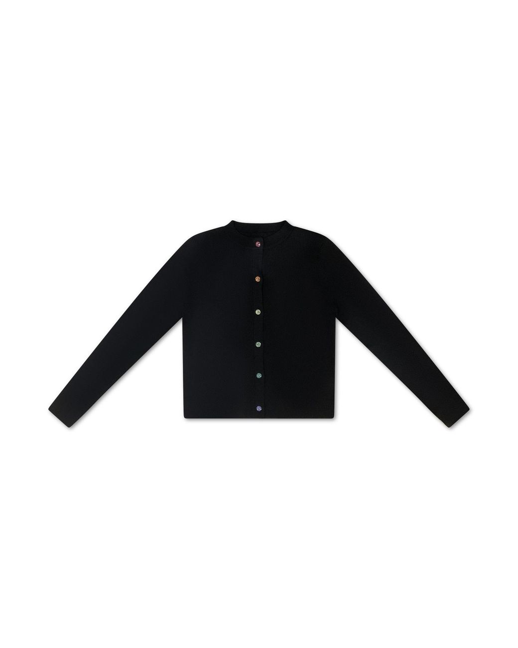 Roch Perel Black Coloured Crystal Button Cardigan