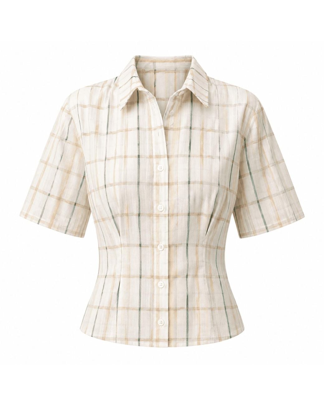 Exquise Natural Neutrals Alezae Short Sleeve Crop Shirt