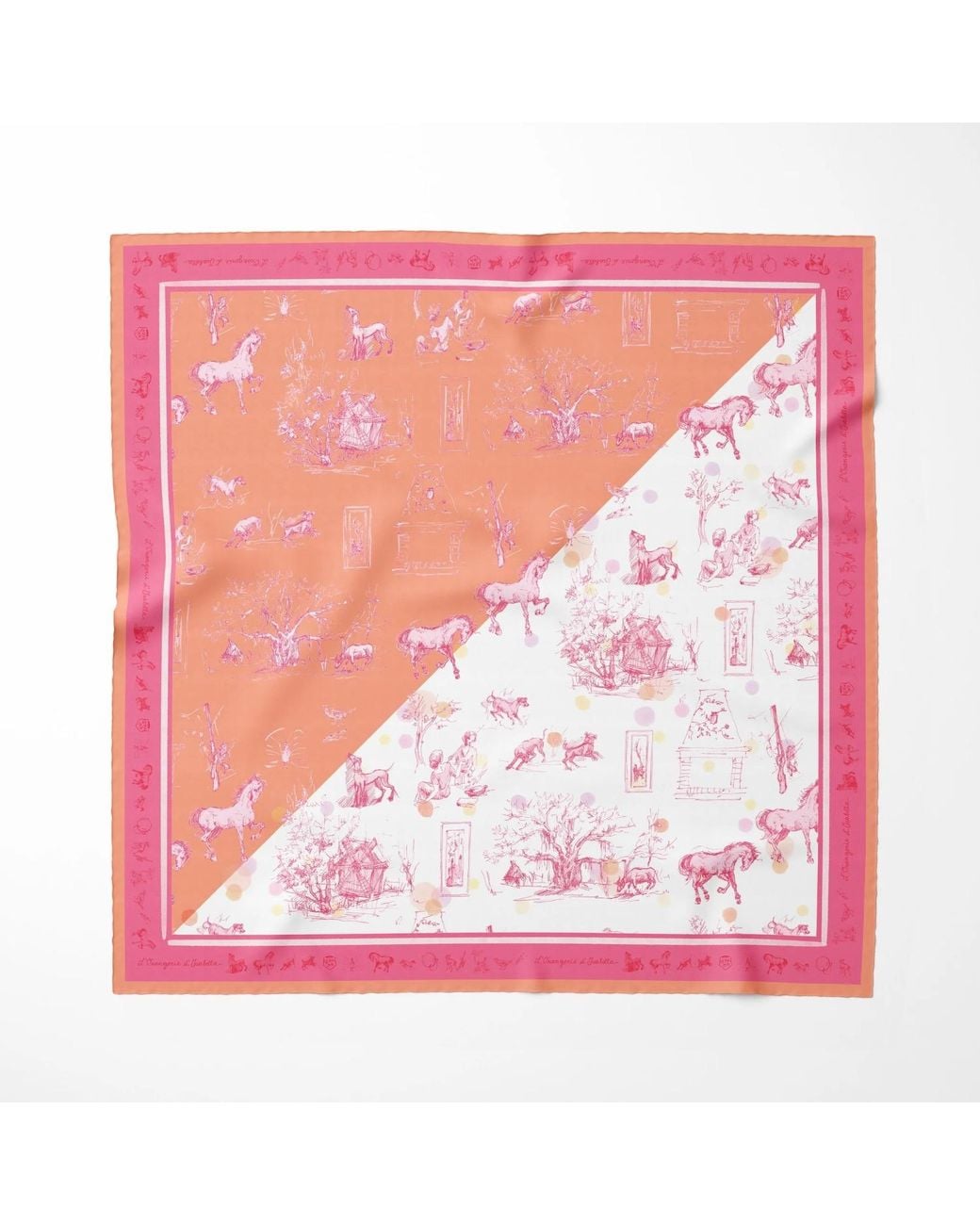 L’orangerie D’isabella Pink Grace Carré Pois Toile De Jouy