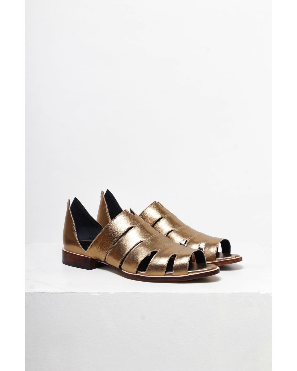 Mafalda Brown Gisele Peep-Toe Sandals