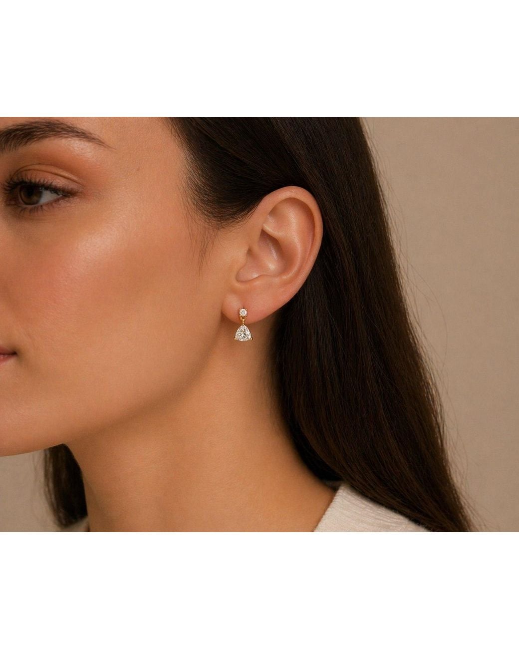 Juvetti Yellow Trillion Sapphire & Diamond Drop Earrings
