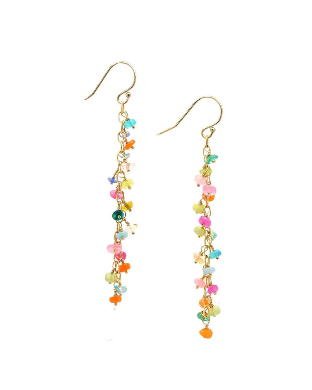 Lori Kaplan Design Metallic Opal Chain Dangle Earrings