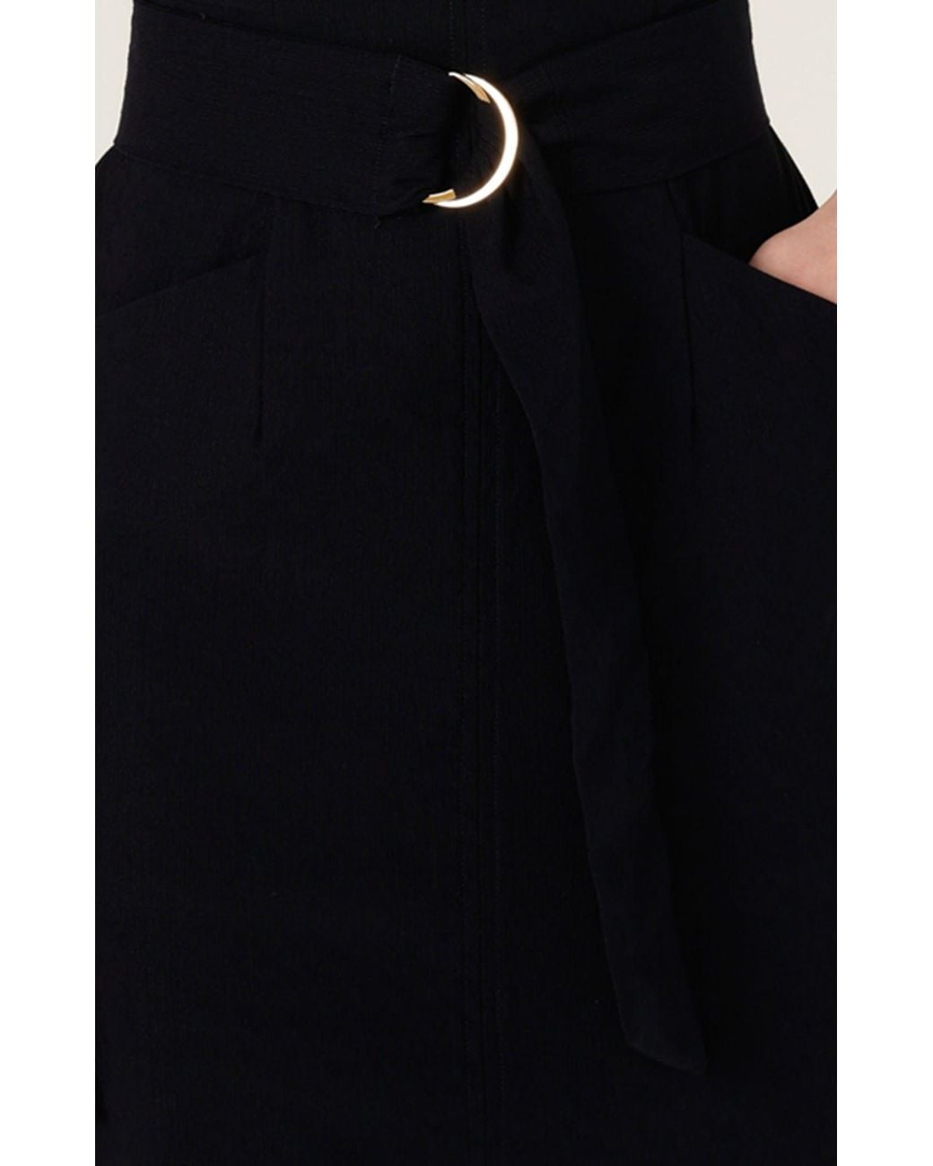 SACHA DRAKE Black Zip Front Stretch Fitted Midi Dress