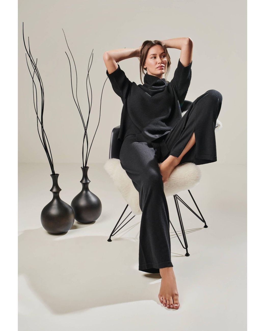 YOU LOOK PERFECT Blue Pants Bailey, Wide Lounge Pants For Ladies