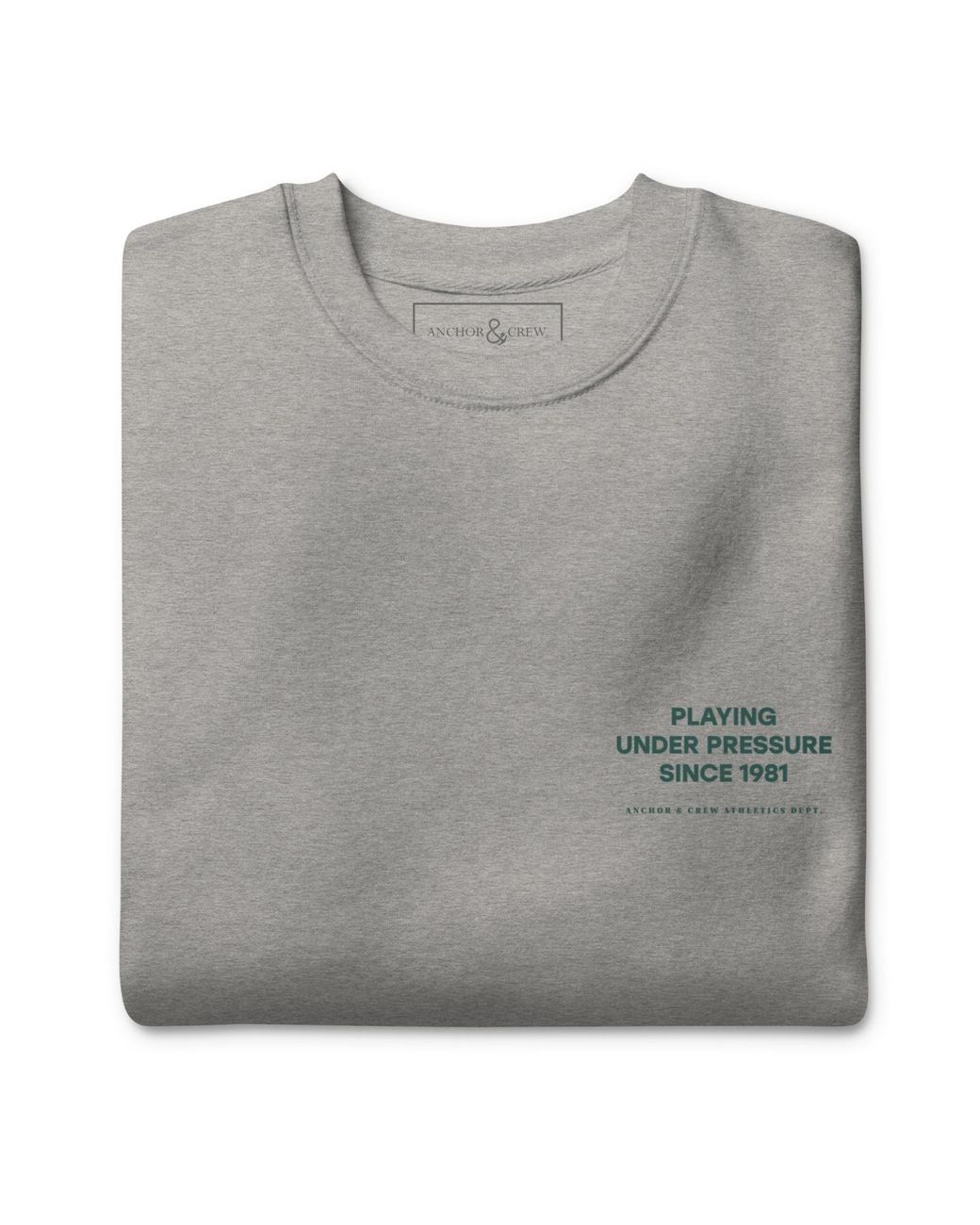 Anchor and Crew Gray Heather Court Etiquette Tennis Club League Organic Cotton Sweatshirt