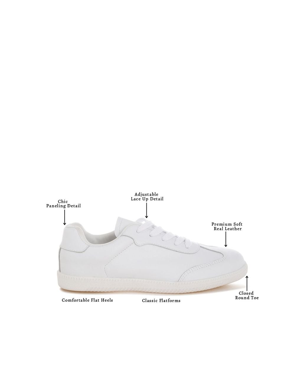 Rag & Co White Bostonia Real Leather Casual Sneakers
