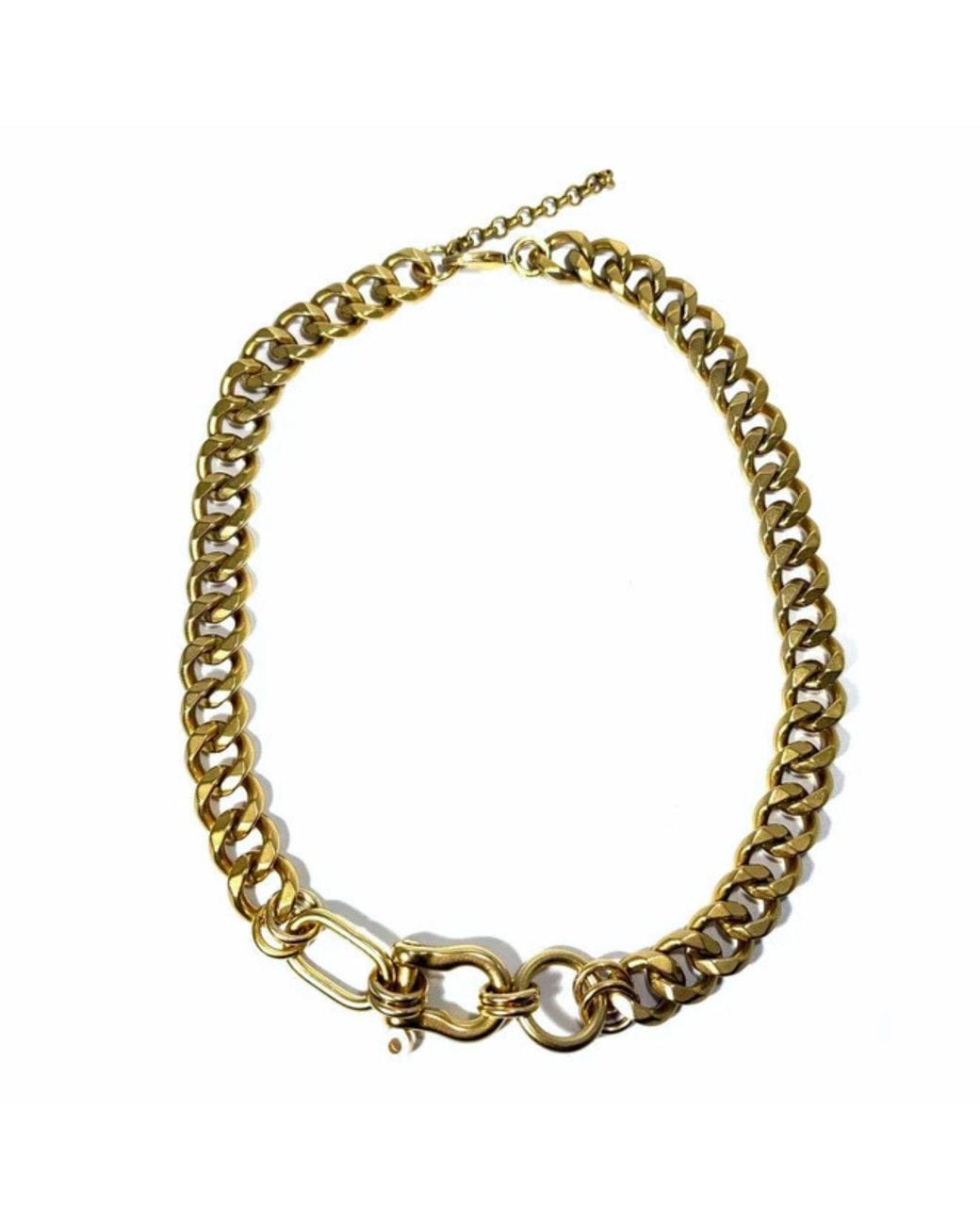 Rachel Nathan Metallic Shackle Trio Necklace