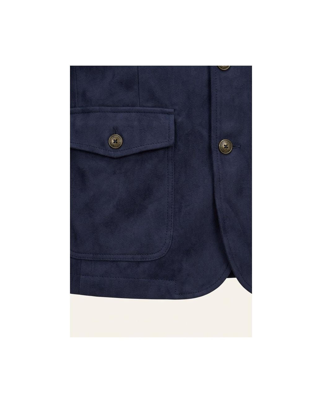 Ron Tomson Blue Microsuede Lightweight Safari Jacket for men
