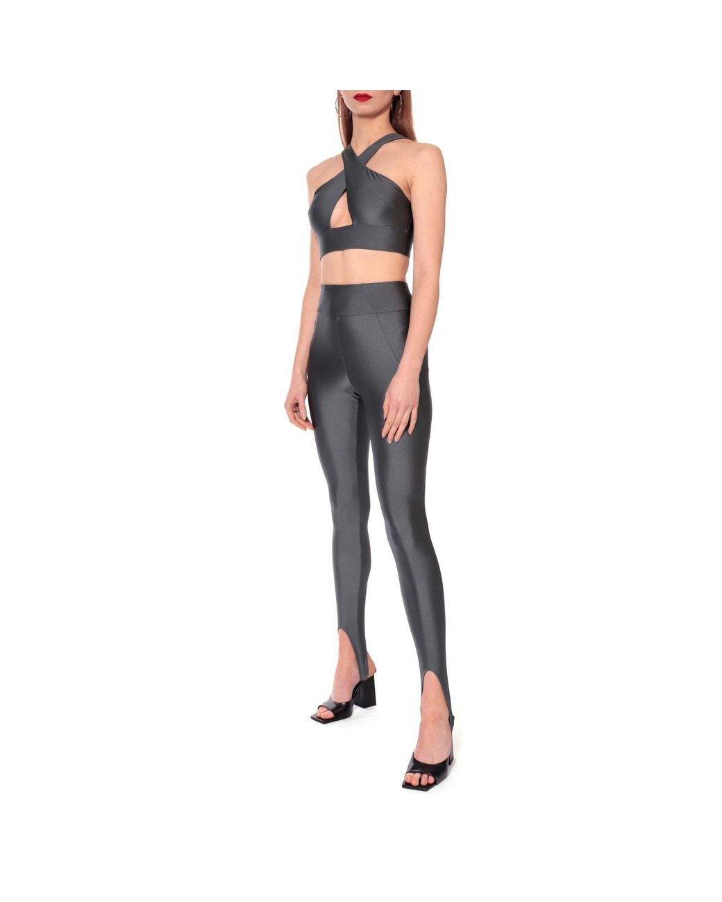 AGGI by HALEWSKI Black Isla Smoked Pearl Crop Top