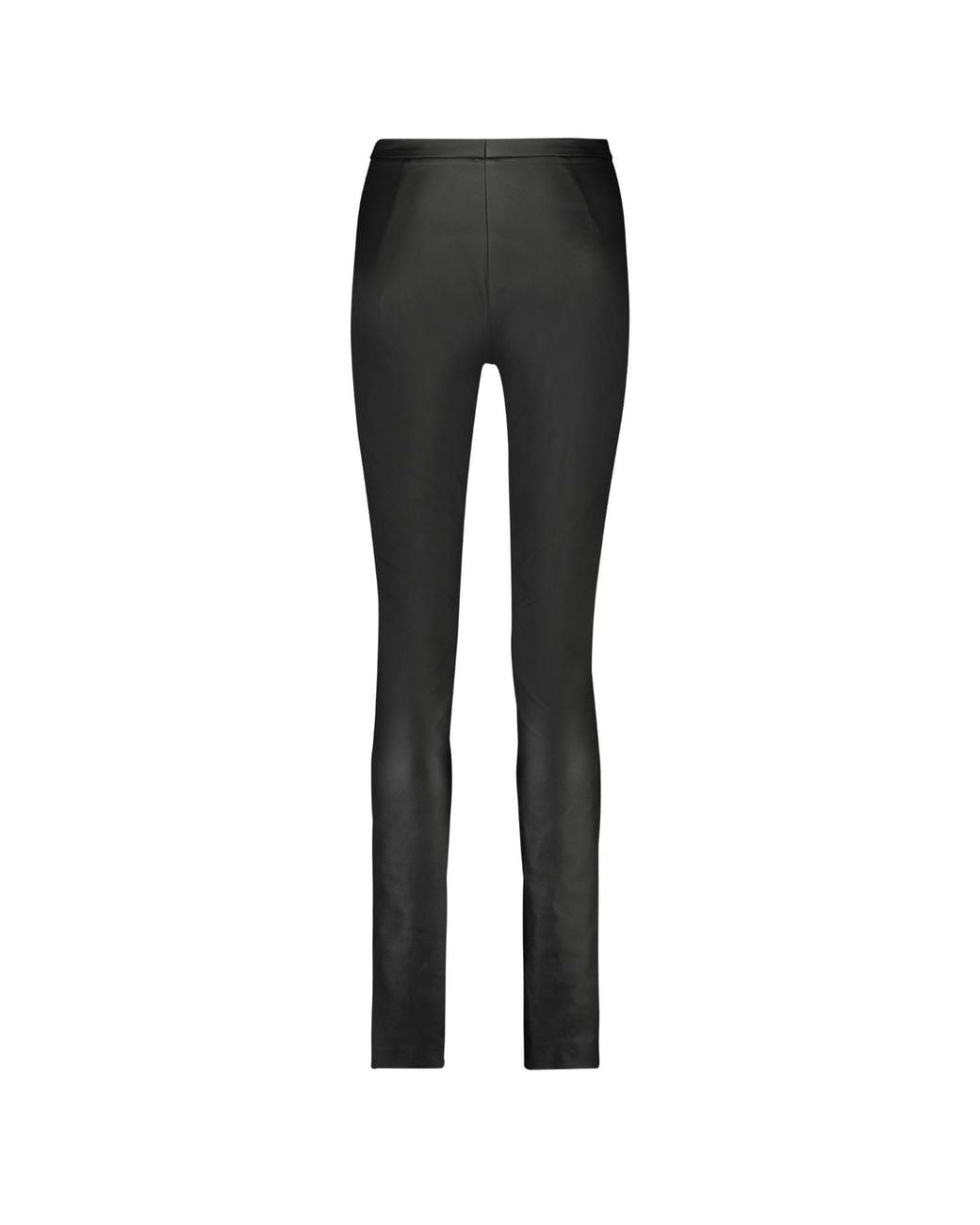 Monique Singh Black Faux Leather Fitted Pants