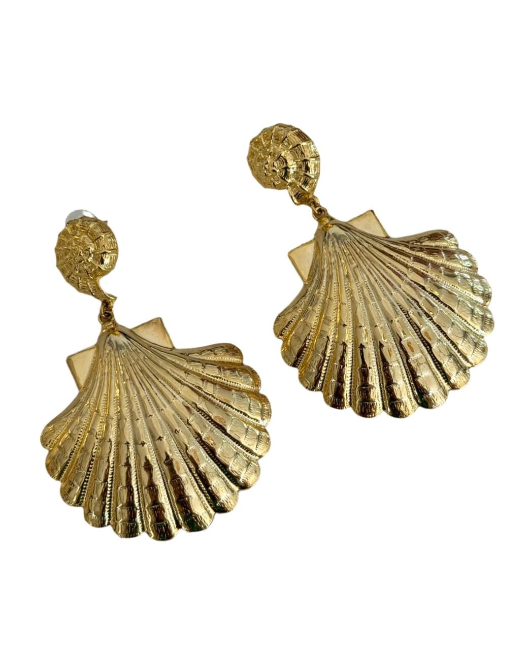 Laura Gray Metallic Plate Sea Shell Earrings