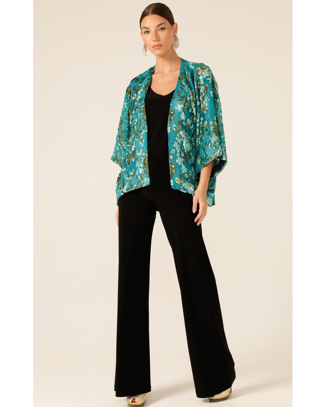 SACHA DRAKE Green Blossom Kimono