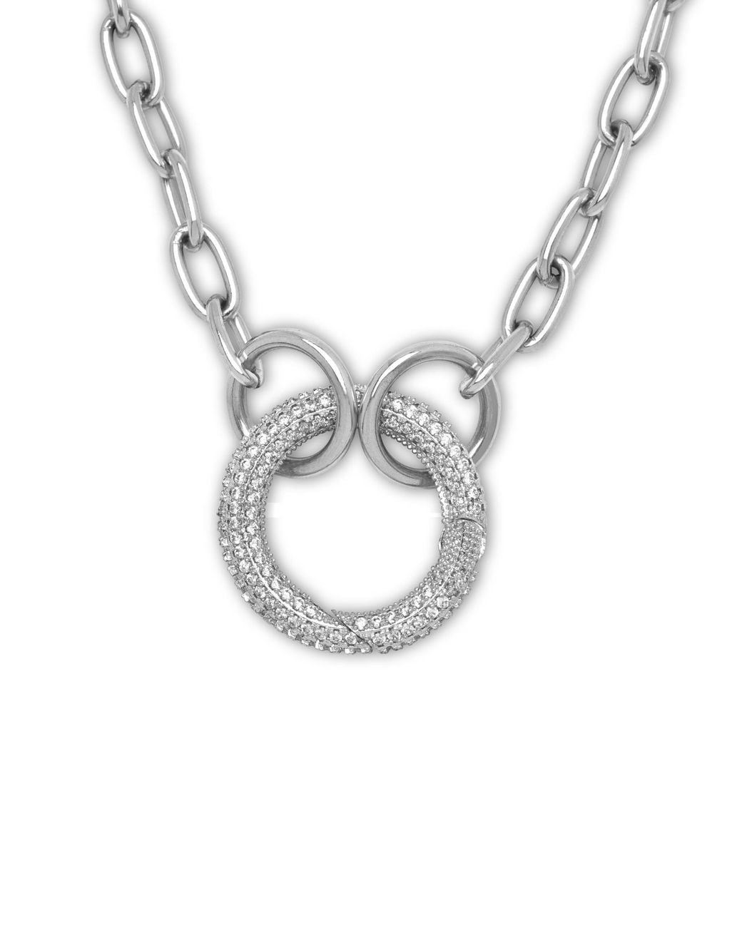 Jaredjamin Metallic Circular Pavé Clicker Clasp