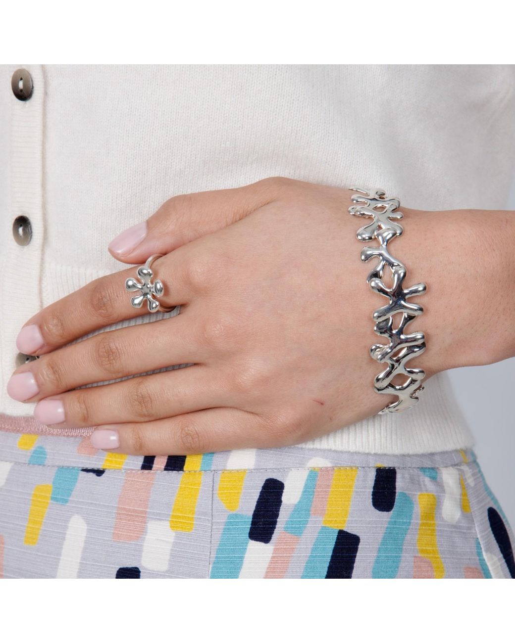 Lucy Quartermaine Metallic Solid Sterling Splash Bracelet