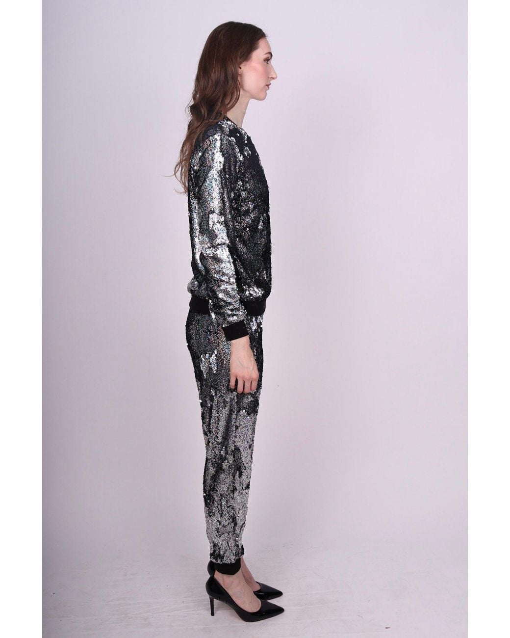 Any Old Iron Black Holographic Glitter Forever Sequin Sweatshirt