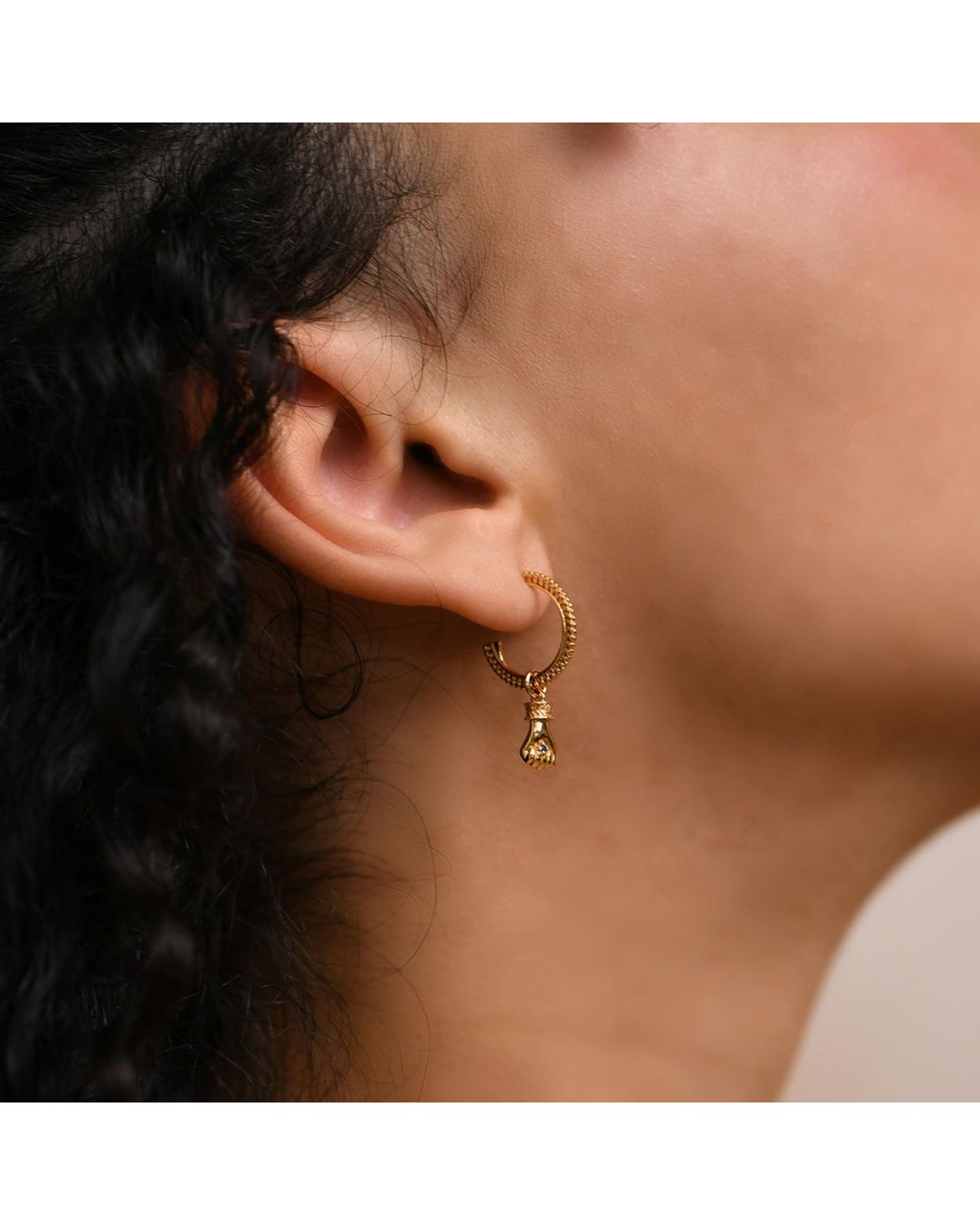 Janus Edinburgh Metallic Vermeil Amenta Hand Fist Detachable Hoop Earrings