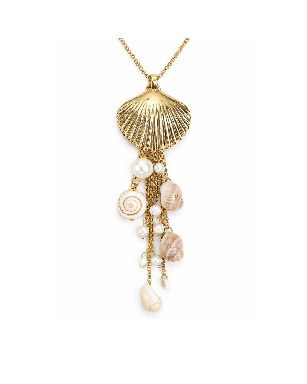 Lalinde Metallic Golden Shell Necklace