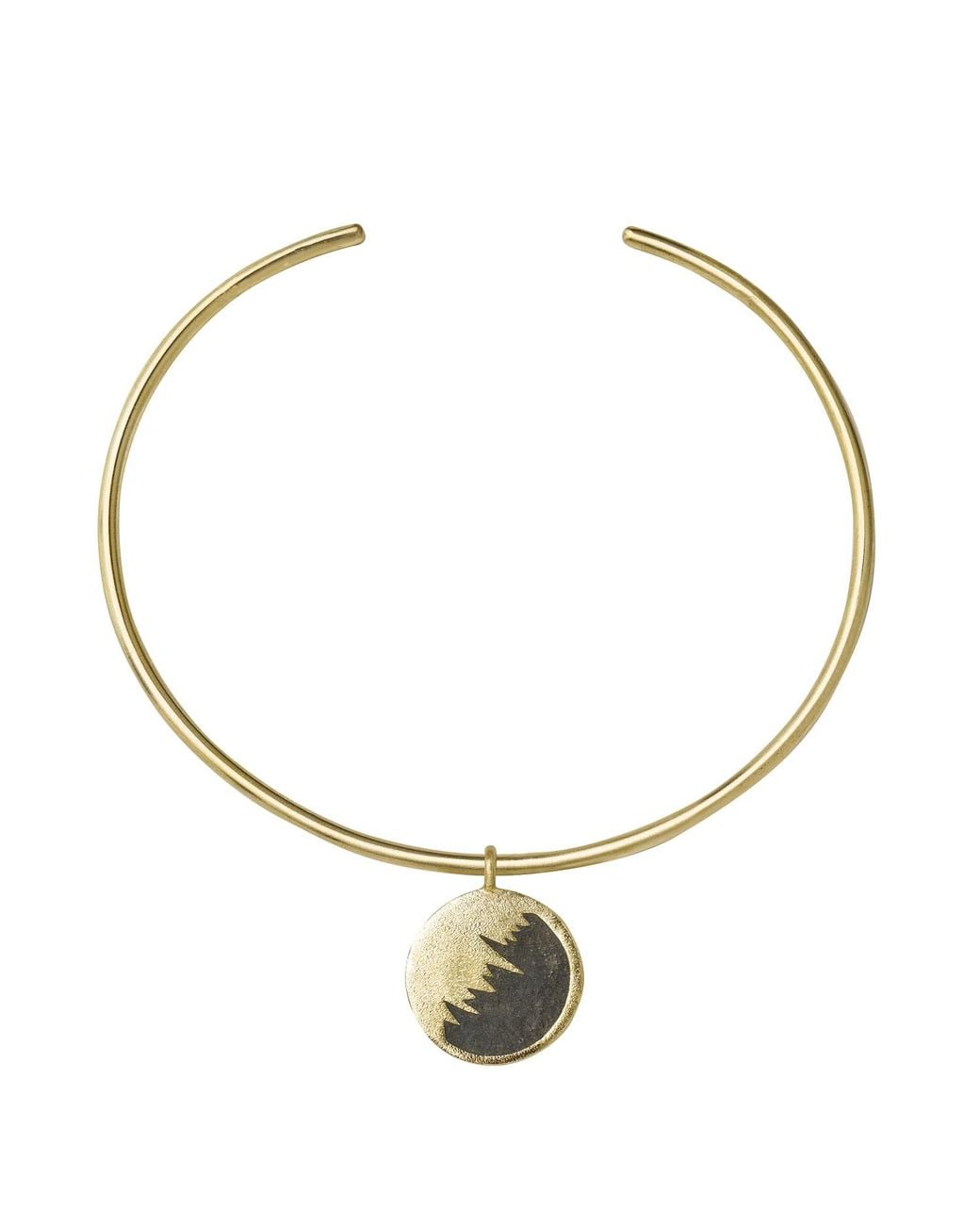 Zeworks Metallic Sahara Blues – La Luna Handcrafted Brass Choker With Lava Stone Inlay