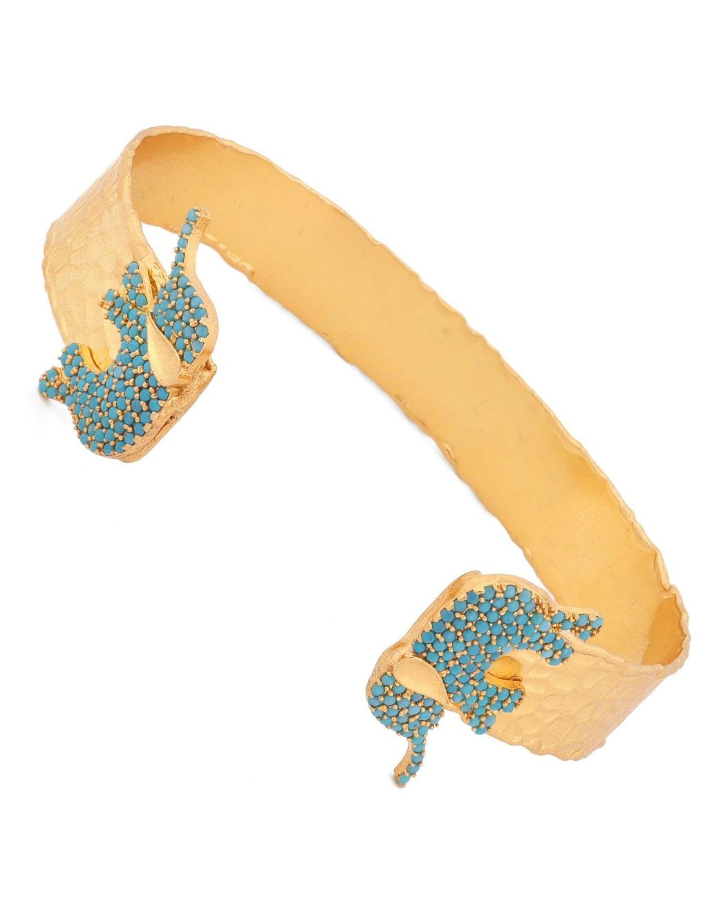 Ebru Jewelry Metallic Guardian Elephant Cuff Bracelet