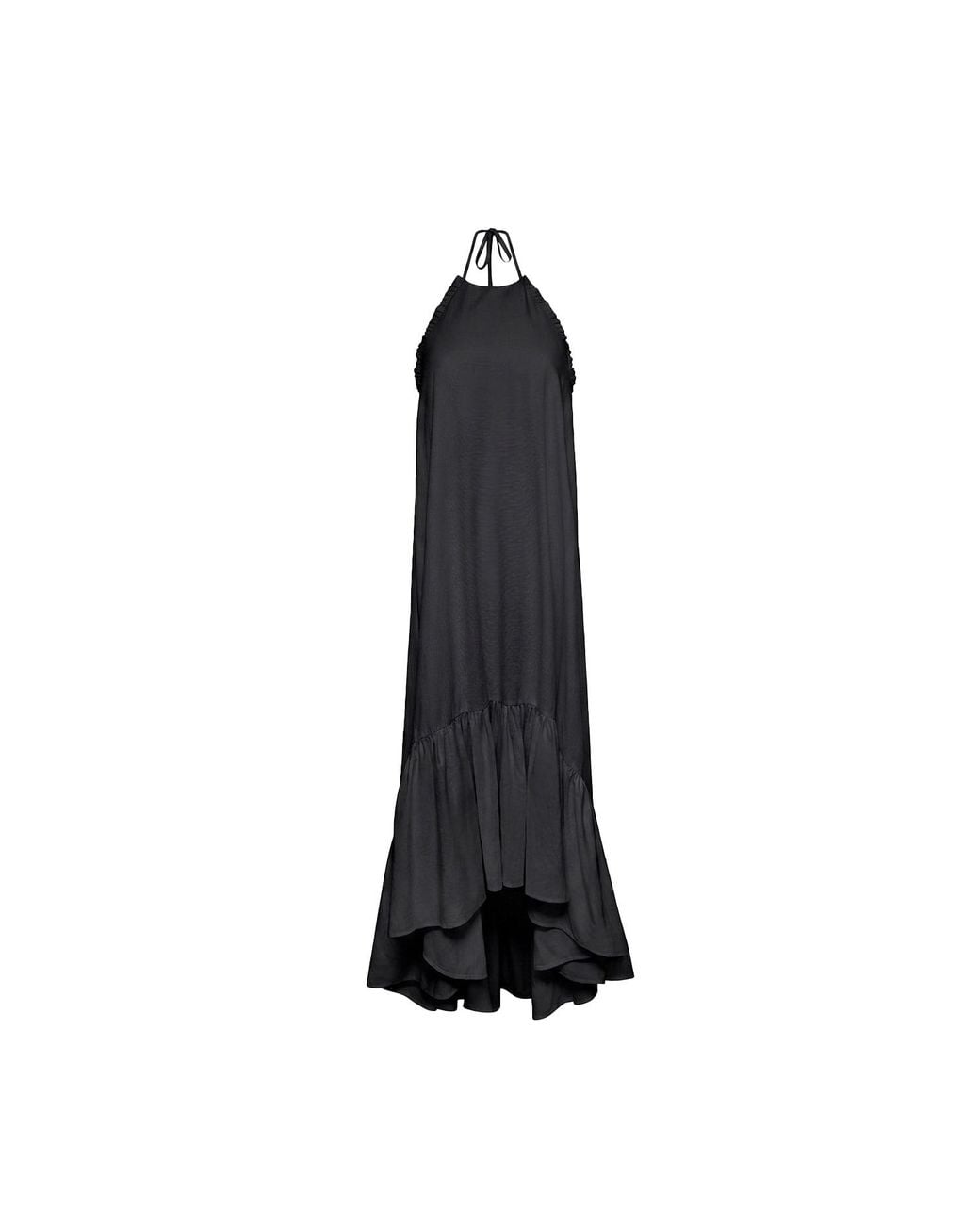 Audrey Vallens Black Halter Drift Dress Noir