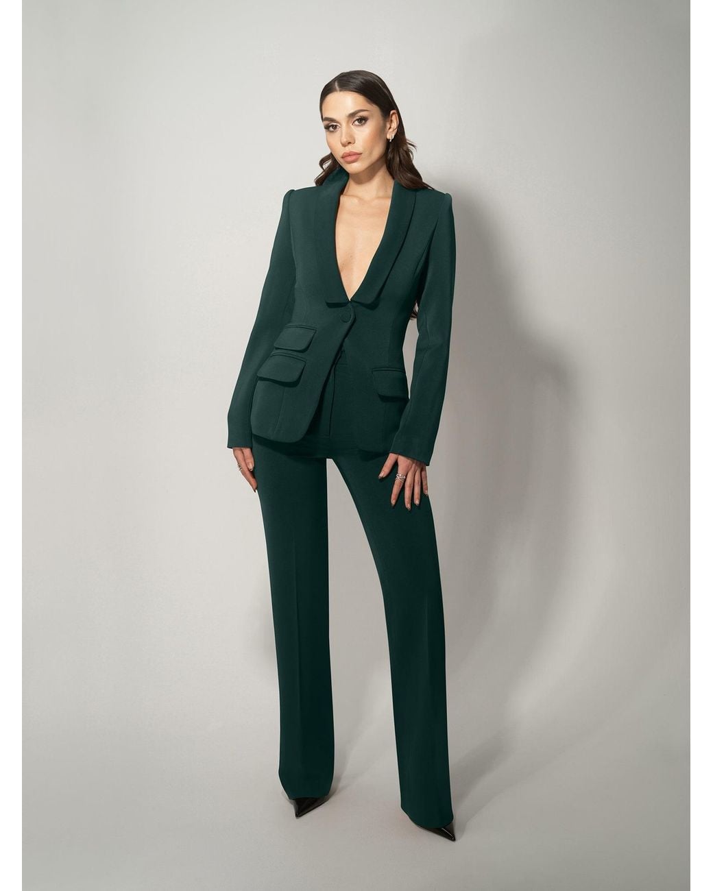 Tia Dorraine Green Vision Tailored Blazer & Trousers Suit