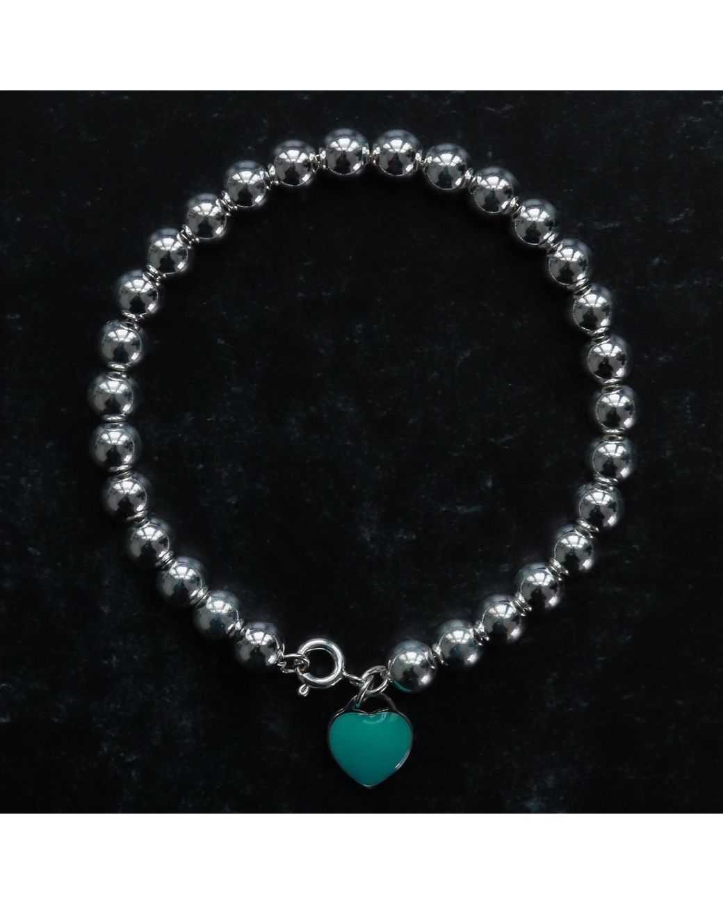 Shar Oke Metallic Heart Charm & Sterling Bracelet