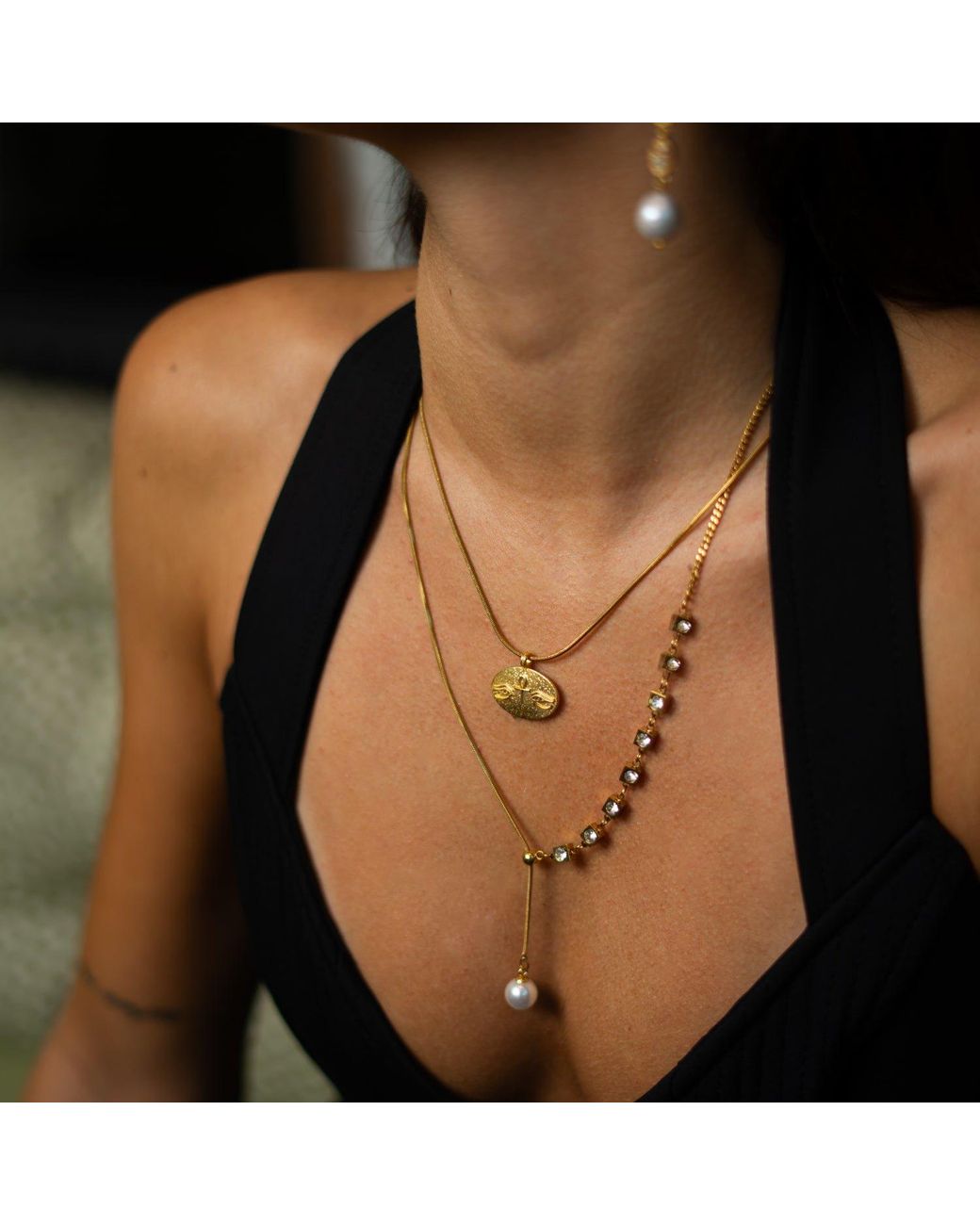 Ebru Jewelry Metallic Eternal Vision Ankh Medallion Necklace
