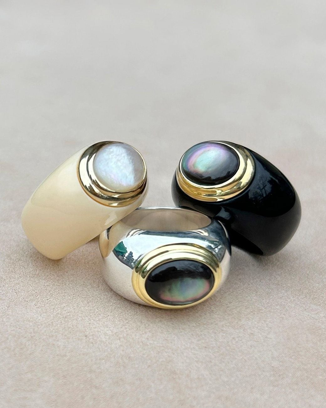 Stone Fruit Black Core Ring Resin