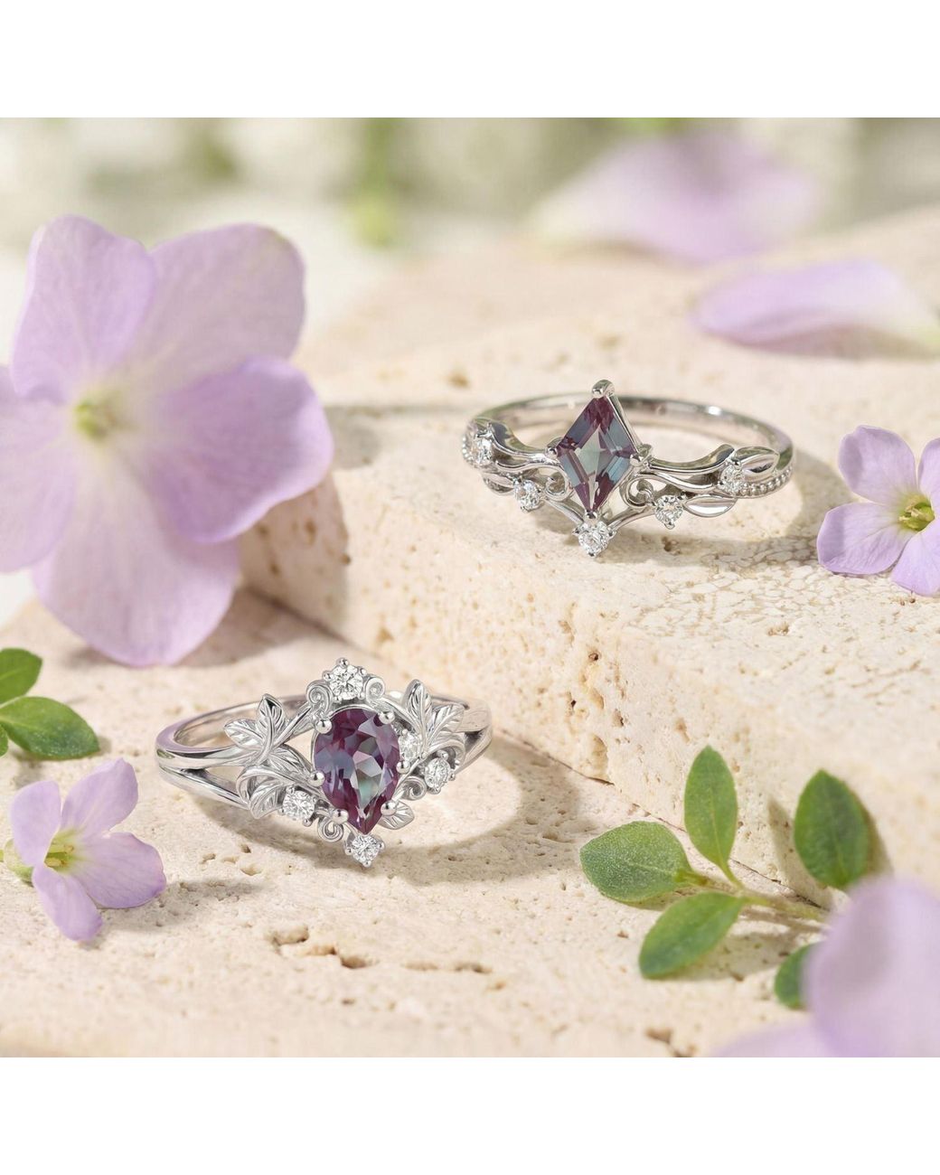 Azura Jewelry New York Metallic Elowen Dew Alexandrite Ring