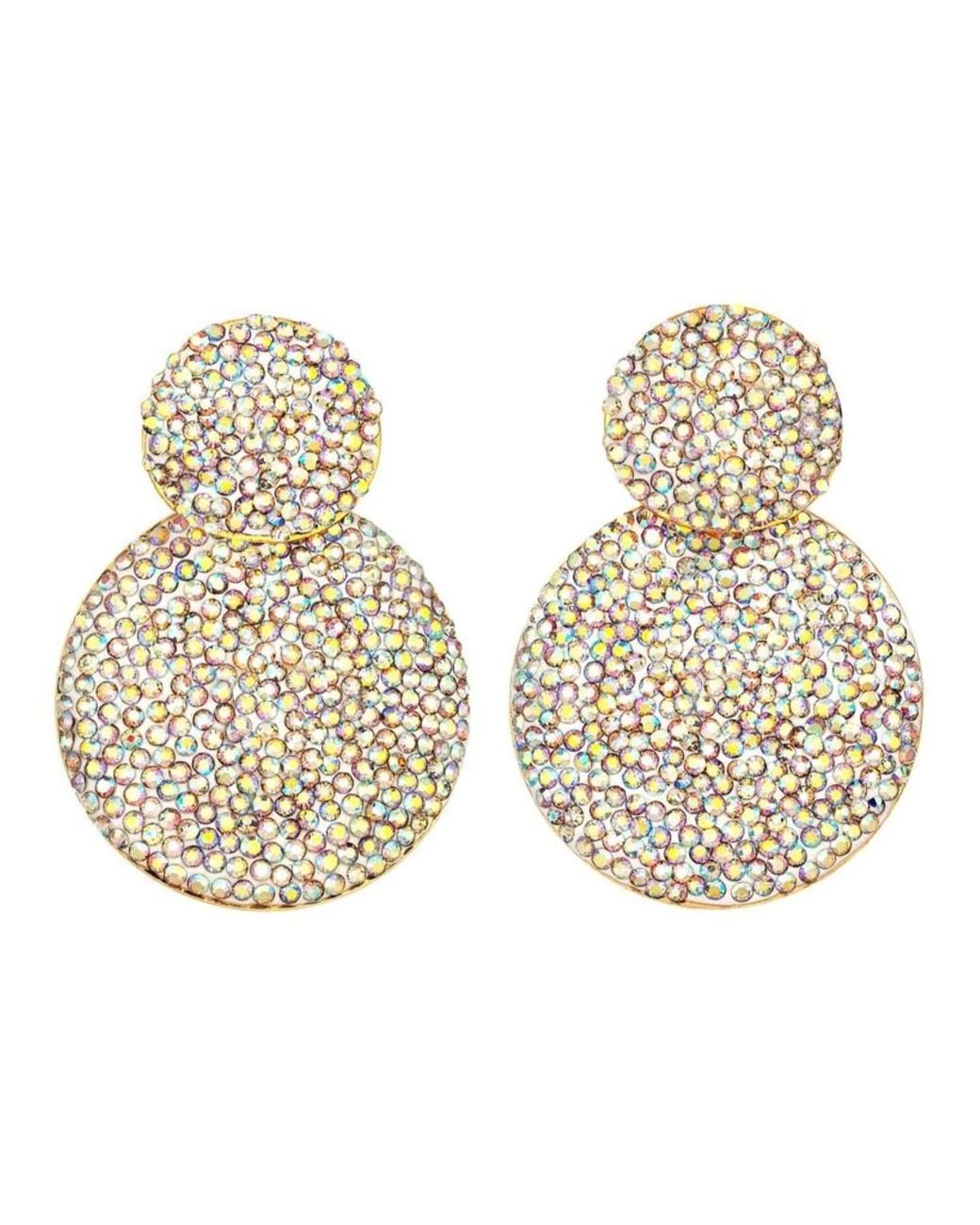 Crystals and Co Metallic A/B Crystal Double Drop Earrings
