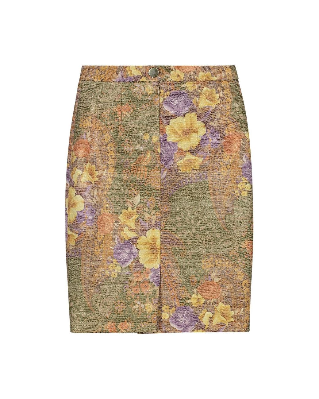Monique Singh Natural Iconic Ethereal Floral Pencil Skirt