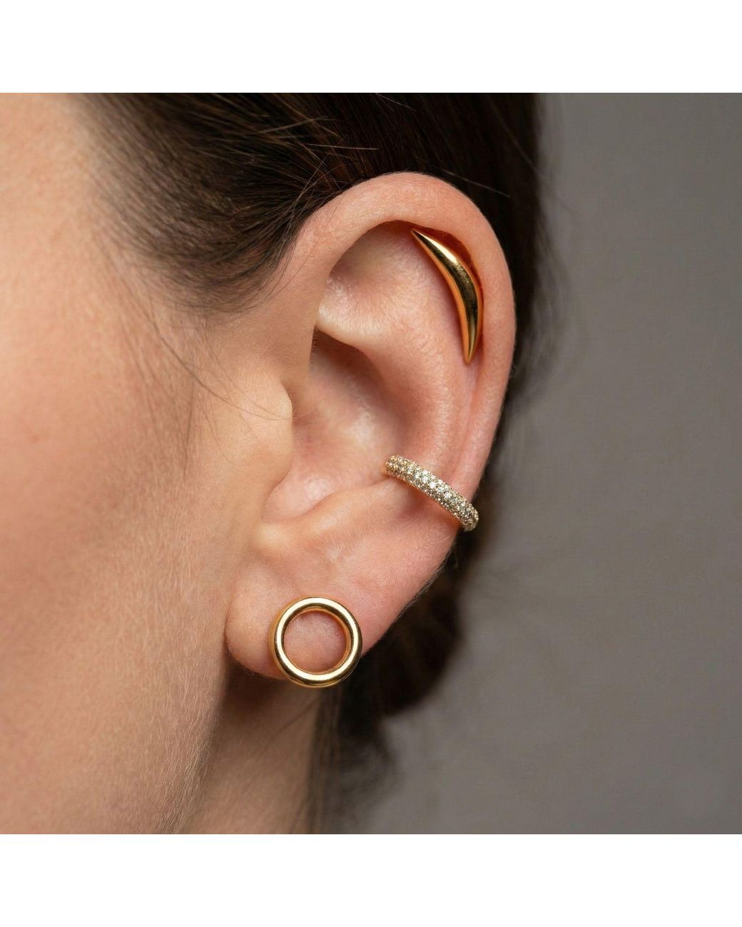 Jaredjamin Metallic Small Rhodri Circular Post Earrings