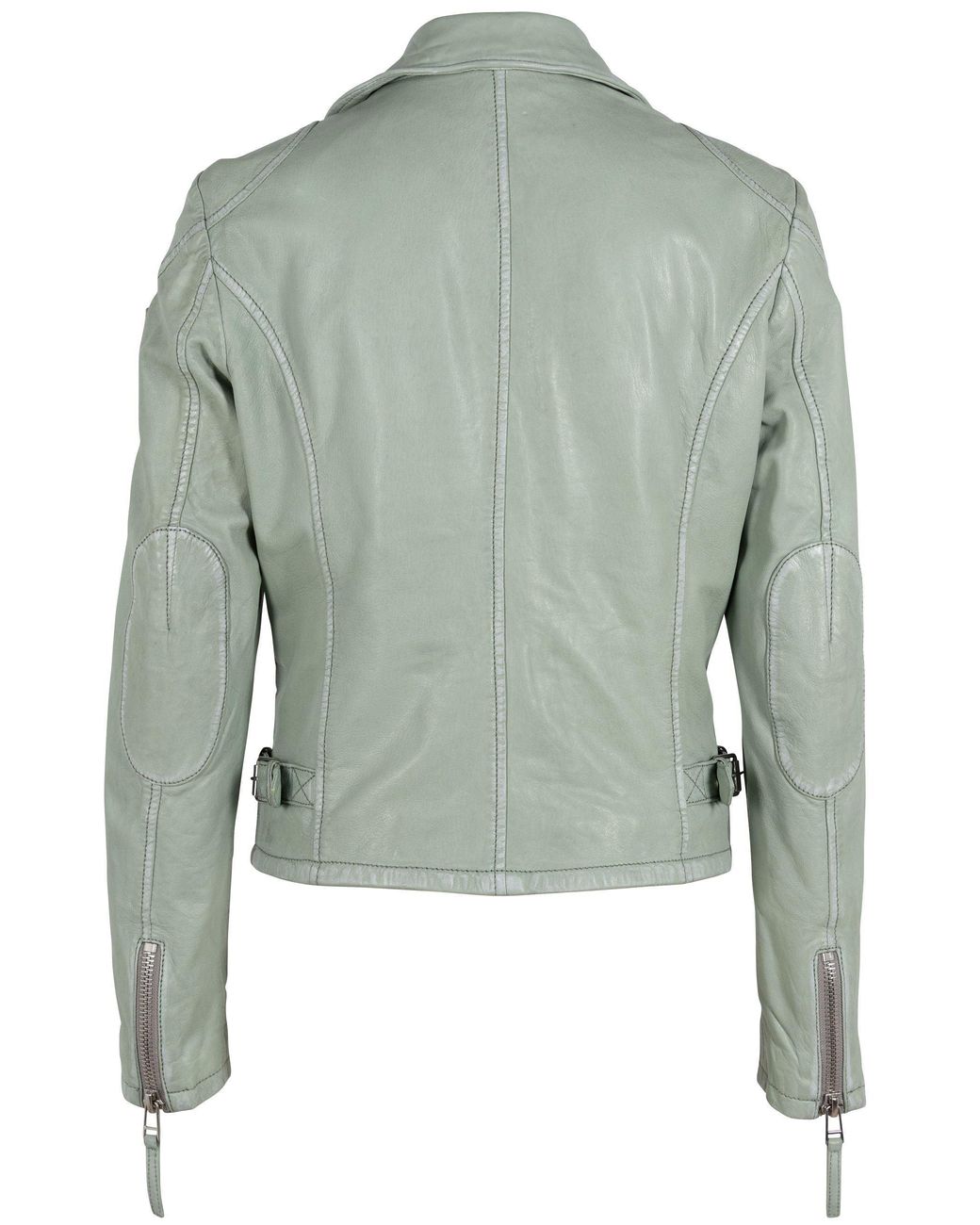 Mauritius Green Moto Leather Jacket Sofia Frosty