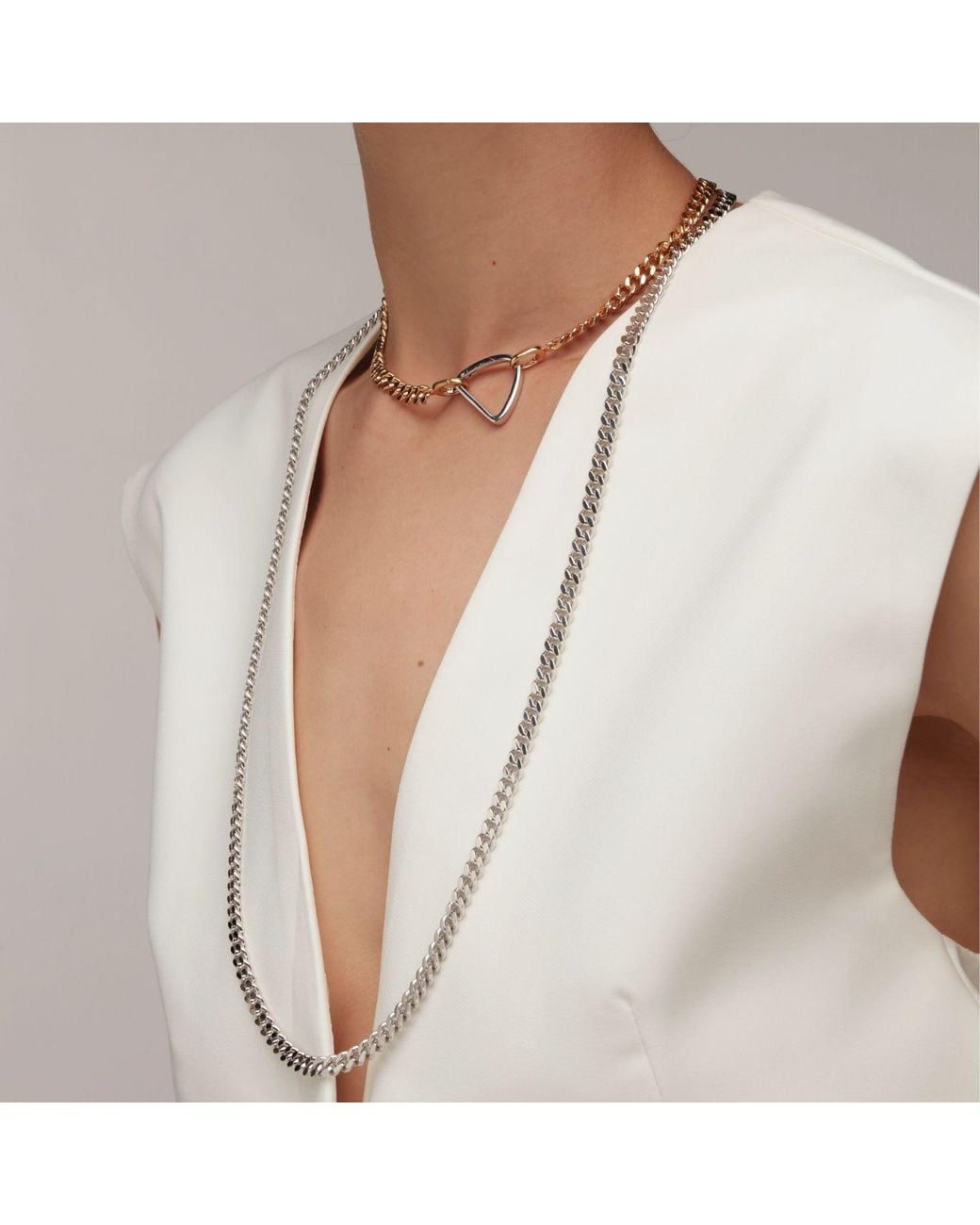 Onia Metallic Baby Cuban Link Long Chain Waist Chain
