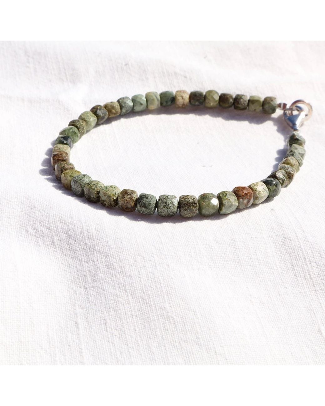 Mineralgems•Studio Metallic Jasper Bracelet With Epidote Inclusions for men